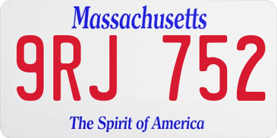 MA license plate 9RJ752