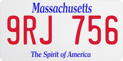 MA license plate 9RJ756