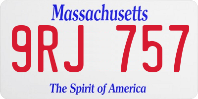 MA license plate 9RJ757
