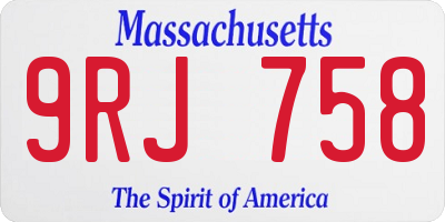 MA license plate 9RJ758