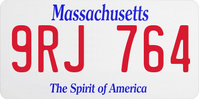 MA license plate 9RJ764