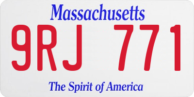 MA license plate 9RJ771