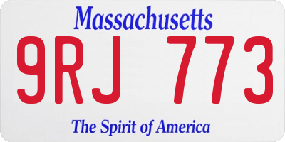 MA license plate 9RJ773