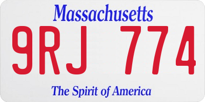 MA license plate 9RJ774