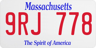 MA license plate 9RJ778