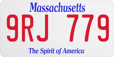 MA license plate 9RJ779