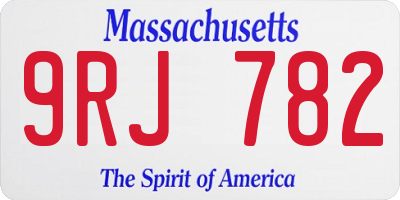 MA license plate 9RJ782