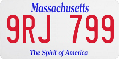 MA license plate 9RJ799
