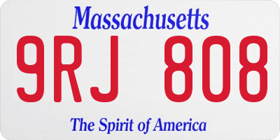 MA license plate 9RJ808