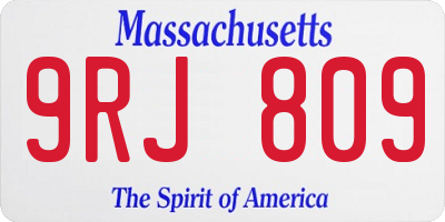 MA license plate 9RJ809