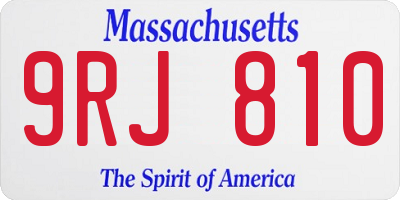 MA license plate 9RJ810