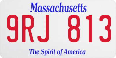 MA license plate 9RJ813