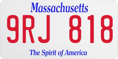 MA license plate 9RJ818