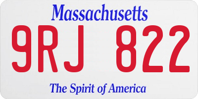 MA license plate 9RJ822