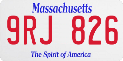 MA license plate 9RJ826