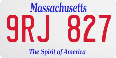 MA license plate 9RJ827