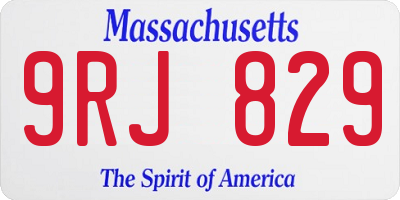 MA license plate 9RJ829
