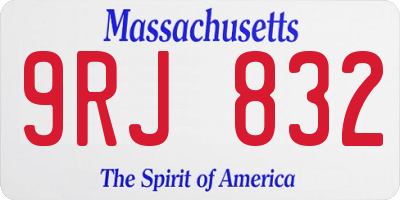 MA license plate 9RJ832