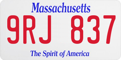 MA license plate 9RJ837