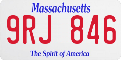 MA license plate 9RJ846