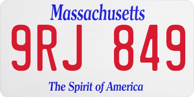MA license plate 9RJ849