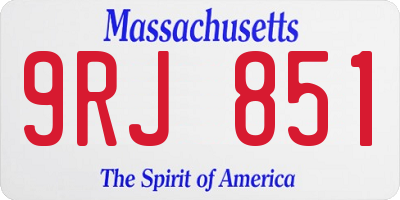 MA license plate 9RJ851
