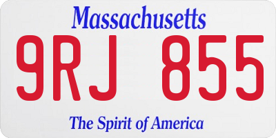 MA license plate 9RJ855