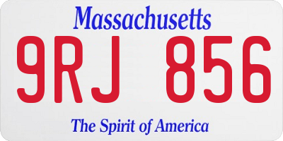 MA license plate 9RJ856