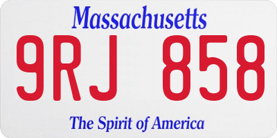 MA license plate 9RJ858
