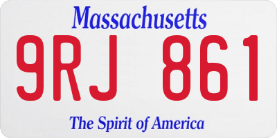 MA license plate 9RJ861