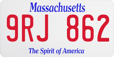 MA license plate 9RJ862