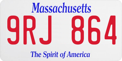 MA license plate 9RJ864