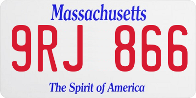MA license plate 9RJ866