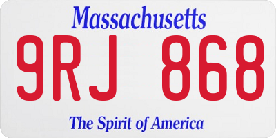 MA license plate 9RJ868