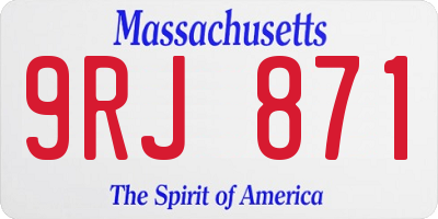 MA license plate 9RJ871