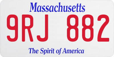 MA license plate 9RJ882