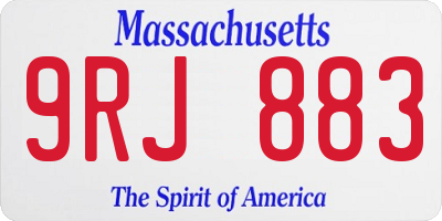 MA license plate 9RJ883