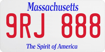 MA license plate 9RJ888