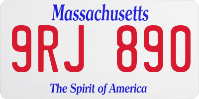 MA license plate 9RJ890