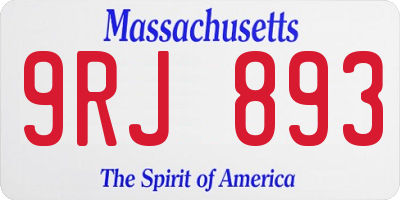 MA license plate 9RJ893