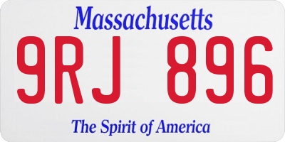 MA license plate 9RJ896