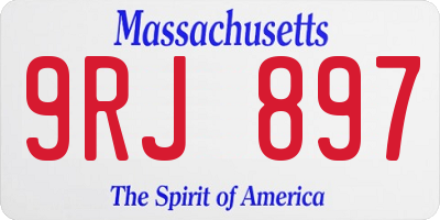 MA license plate 9RJ897