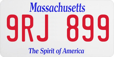 MA license plate 9RJ899