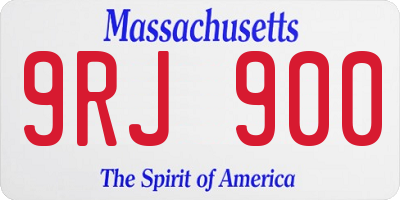 MA license plate 9RJ900