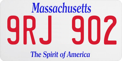 MA license plate 9RJ902