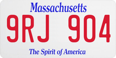 MA license plate 9RJ904