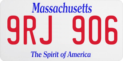 MA license plate 9RJ906