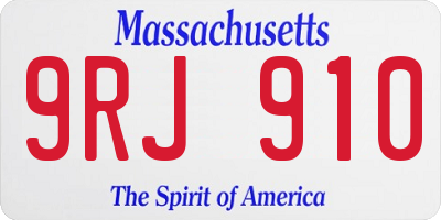 MA license plate 9RJ910