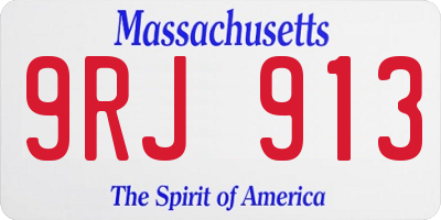 MA license plate 9RJ913