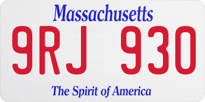 MA license plate 9RJ930